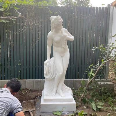 China Classical Hand Carving Art Sculpture White Marble Stone With Modern Design Outdoor Garden Decorative Greek Mythology Figure Sculpture for sale