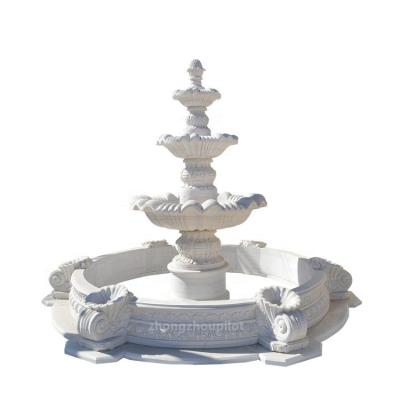 China Large Modern Stone Decor Outdoor Garden Water Fountain Marble Sculpture For Sale for sale