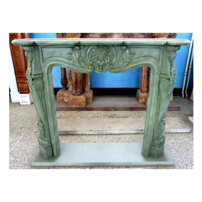 China Modern warm natural marble surround handmade carved fireplace mantel for sale