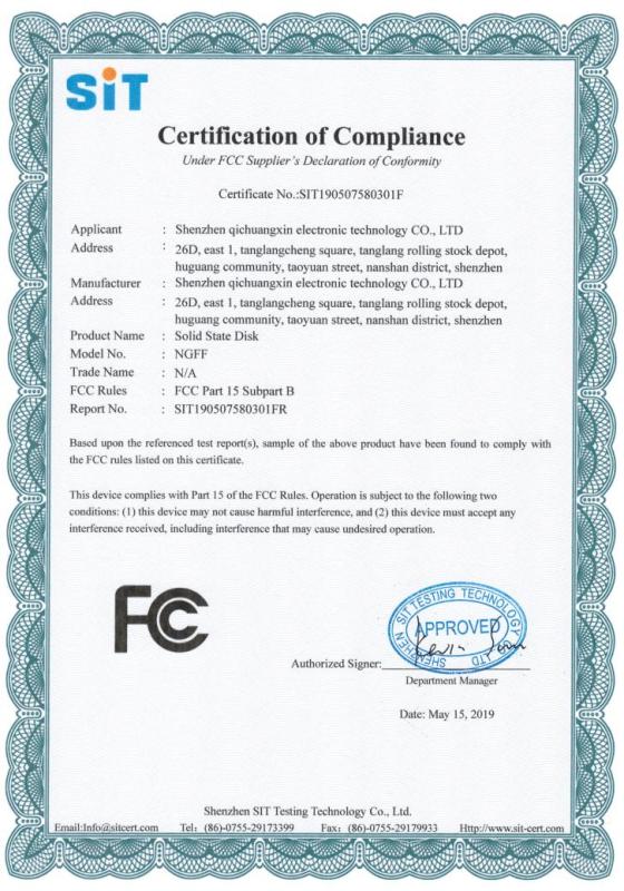 FCC - Shenzhen Qichuang Xin Electronics Technology Co., Ltd.