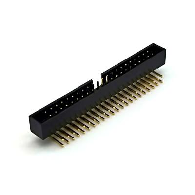 China Type R/A Thermoplastic Dip 2.0mm Header Pitch Box Dual 90 Degree Row IDC Header for sale