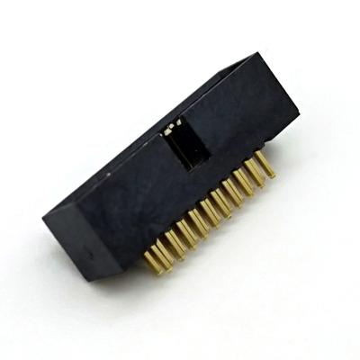 China Straight Type LCP 1.27mm Pitch Dip Box Dual Row IDC Header 180 Degree Postless for sale