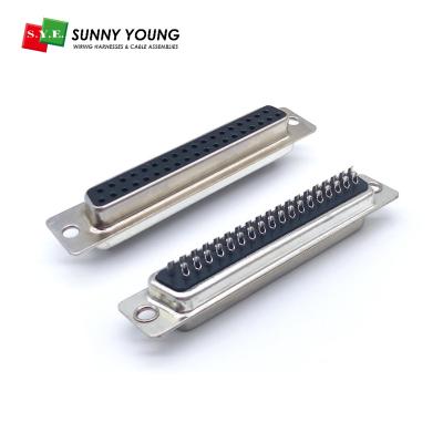 China Copper Alloy t=0.20mm DB37 Connector Double Row Straight Type D-Sub 37 Pin Solder Type Dsub Female Plug 37P for sale