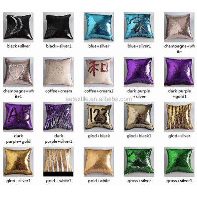 China Custom Fashion Two Tone Decorative Reversible Sequin Pillow Cover Anti-Decubitus for sale