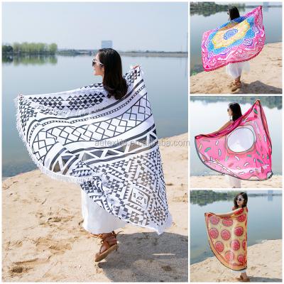 China Fashion Women Breathable Sarongs Wholesale Custom Made Beach Towel for sale