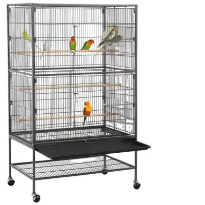 China Breathable Rotunda Bird Cockatiel Cage Cockatoo Perch Stand Up Parrot Cage For Medium Large Birds for sale