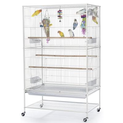 China Breathable Custom Made Bird Cage 75cm Serving Stainless Steel Metal Frame Macaw Large Metal Birds Cage With Dividers for sale