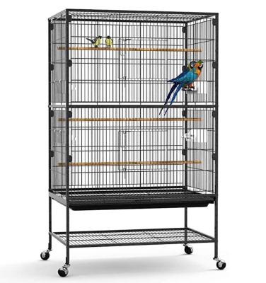 China China Wholesales Breathable Durable Metal Cage Outdoor Canary Bird Cage Parrot With Wheels for sale