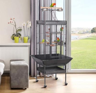 China Breathable Stainless Bird Cage With Wheels Classics Large Parrot Canary Bird Cage For Sale for sale