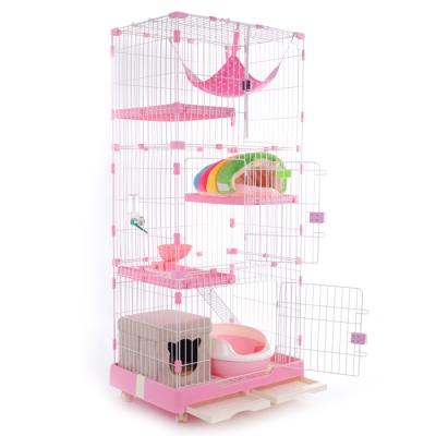 China Wholesale high quality luxury animal cage breathable for cat cage sale cheap plastic cat cage 3 layers for sale