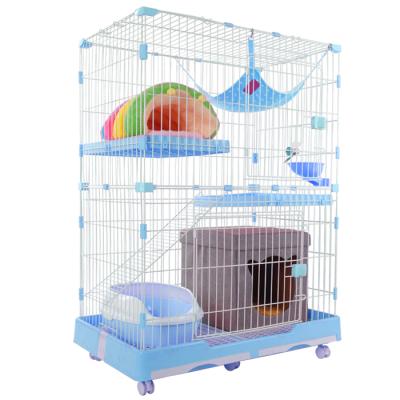 China Breathable Cages Pet Cats Wholesale Animal Cages Pet Cages For Cats Pet 2 Layers Cage Cat Pet For Sale for sale