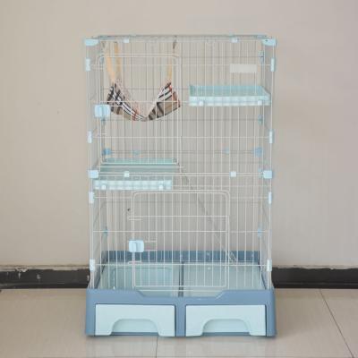 China Pet Supplier Wholesale Cheap Pet Cat Rabbit Cage Foldable Breeding Cage Breathable Metal Large For Pets Cat Cage for sale