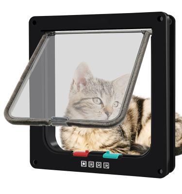 China Breathable Dog Cat Flap Door Magnetic Pet Door with 4 Way Lock Entry or Exit Doors Pet Shop Dog Cat for sale