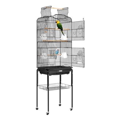 China Factory Direct Sales Breathable Cage House For Parrots Parakeet Cage Play Open Top And Rolling Rack Birds Cage With Dividers for sale