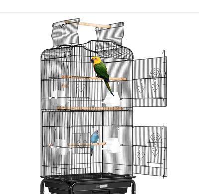 China Wholesale Bird Cages Breathable In The Medium Luxury Birdcage Wooden Decorative Parrot Budgie Chennai Birdcages Model 3016 for sale