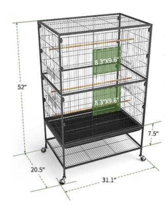 China Breathable Factory IN STOCK Cheap Home Animal Cages Big Bird Cage Bag With Driver And Stander Parrot Pet Cage for sale