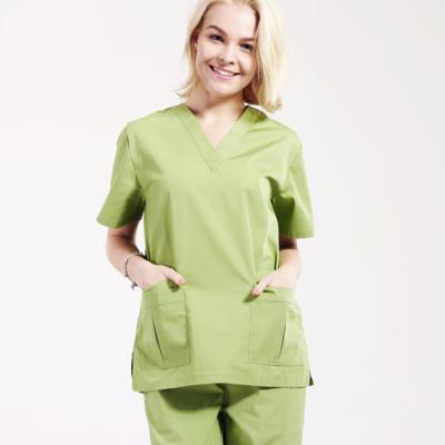 China Short-Sleeve Anti-Shrink Cotton Nursing Scrub Set With Spandex for sale