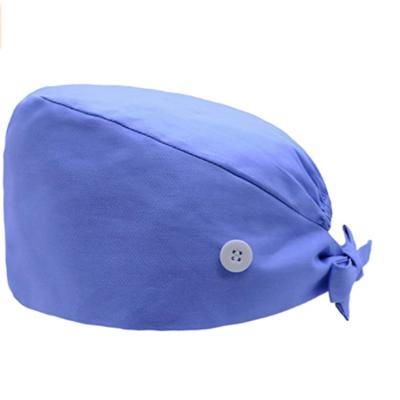 China Breathable Women and Men Scrub Hat Hospital Pharmacy Work Hat with Headband Skull Caps Pet Veterinarian Hat Surgery Hat for sale