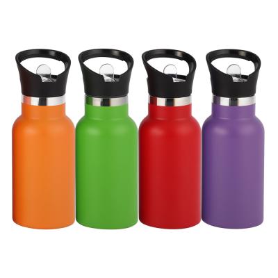 China Wholesale 350ml Double Wall Stainless Steel Sports PORTABLE Outdoor Insulated Water Bottle With Straw Lid for sale