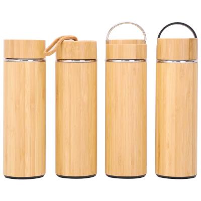 China PORTABLE Life Custom Stainless Steel Eco Friendly Thermos Vacuum Bamboo Water Bottle Flask With Filter for sale