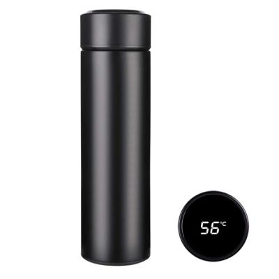 China PORTABLE Hot Selling Double Wall Stainless Steel Mug Black Thermal Straight Water Bottle With LED Temperature Display Screen for sale