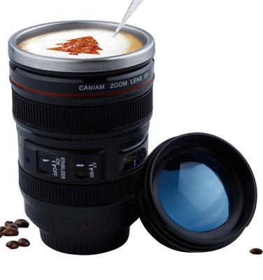 China Viable Creative OEM 400ml Stainless Steel Camera Lens Tea Coffee Travel Mug Mug for sale