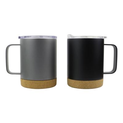 China Sustainable Bottom Vacuum Cork Stainless Steel 300ml Thermal Coffee Mugs Travel Insulated Wooden Tumbler Mug for sale