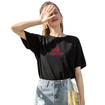 China High Quality Breathable Round Neck Women's Short Sleeve T-shirt Fashion Short T-shirt New For Women 100% Cotton for sale