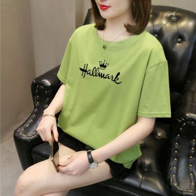 China Top Selling Summer Breathable High Quality Cotton T-shirt New Women's T-shirt Fashion Short Sleeve 100% Short Sleeve Plus Size Women's T-shirt for sale