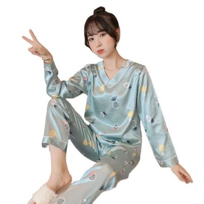 China Factory price QUICK DRY pajamas set spring high quality autumn new two-piece pajamas set women fashion v-neck pajamas for women set for sale