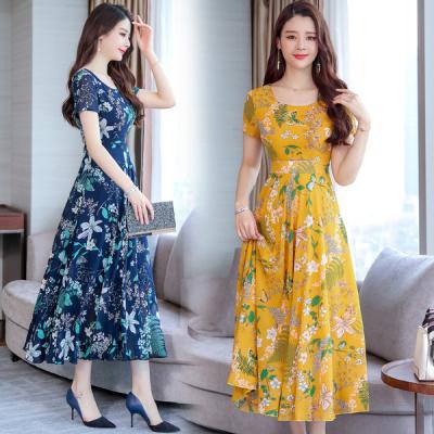 China Breathable Women's Plain Loose Short Maxi Dresses Casual Long Sleeve Floral Dress for sale