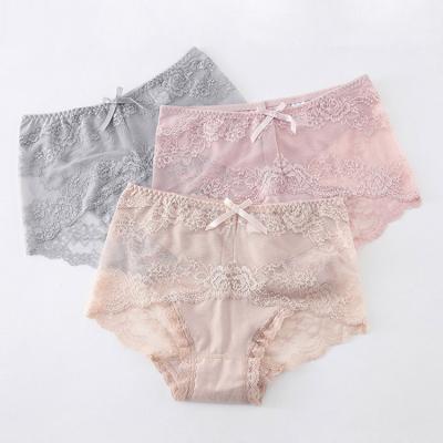 China Breathable Women's Modal Cotton Plus Size Underwear Plus Size Ladies Soft High Waisted Lace Breathable Panties for sale