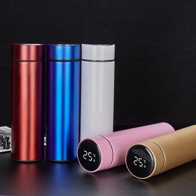 China All Custom Logo Solid Colors Smart Water Bottle 500ML Stainless Steel Vacuum Cups for sale