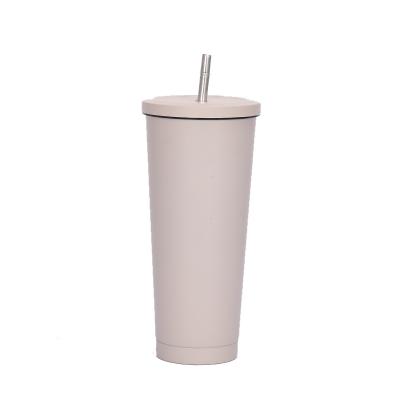 China Business Cold Mugs With Lids And Straw Thermo Mug For Coffee Insulation Water Cup Bottle for sale