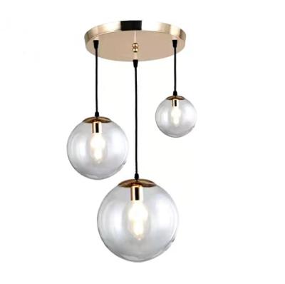 China 2021 Wholesale Custom Decoration Contemporary Clear Glass Globe Lamp Shades For Pendant Hanging Light (2021-3P) for sale