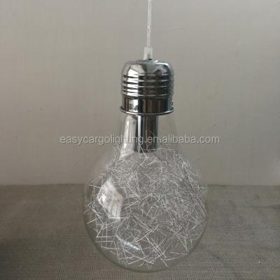 China Modern Contemporary European Style Light Bulb Creative Glass Large Hanging Dining Glass Pendant Lamp For Sale (KR161-1P) for sale