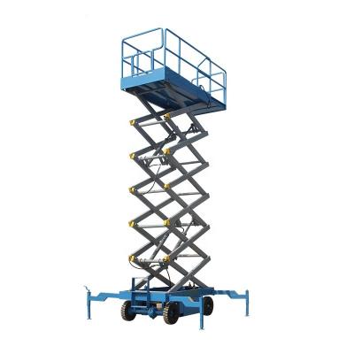 China Greenhouse Easy Maintenance Farm Convenience 12m Safety Operation Mobile Hydraulic Scissor Platform Lift Table for sale