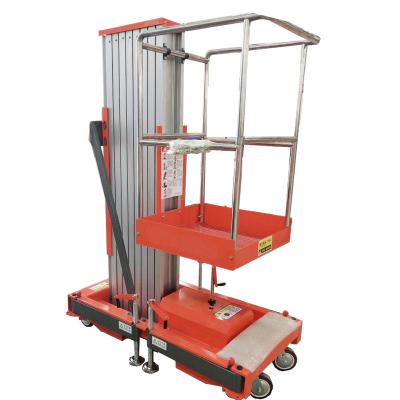 China Warehouse 8M Aluminum Single Mast One Man Lift Personal Mobile Lift for sale