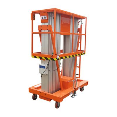 China Single Vertical Type Aerial Work Lift Hotels Aluminum Alloy Telescopic Man Lift Mast Platform for sale