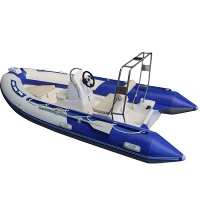 China Fiberglass RIB 430 6 Person China Rigid Aluminum Inflatable Boat Cheap Price With Electric Motor for sale