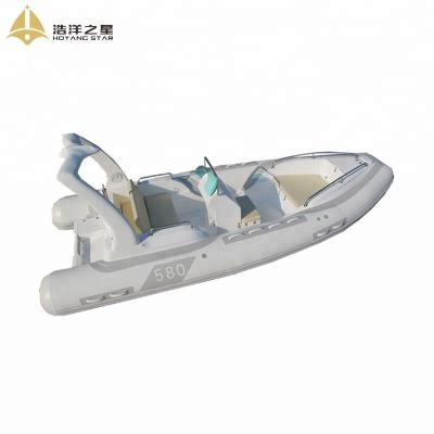 China 5.8 Meter RIB Craft Fiberglass Rigged Inflatable Boats For Sale for sale