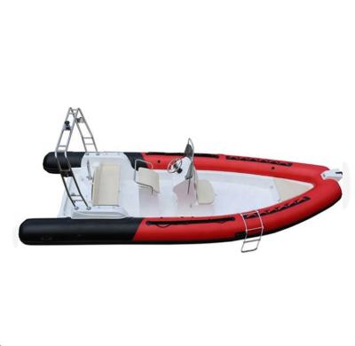 China Fiberglass 680Cm 10 Person Teak Floor Inflatable Fiberglass Rib Boat For Fishing for sale