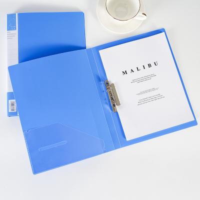 China Custom Eco-Friendly Logo Hot Sales Office Supplies Waterpoof A4 PP Document File Folder With Strong Metal Clip for sale