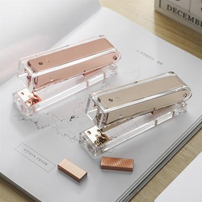 China Most Popular Stapler Convenient Acrylic Transparent Office Office Supplies Office Acrylic Stapler for sale