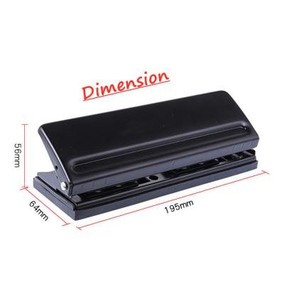 China Hot Selling Punch Paper Customs Office Supplies 6 Hole Punch Adjustable Paper High Quality Metal Adjustable Punch for sale