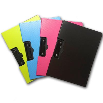 China Best Selling Eco-friendly A4 Size PP Colored Double Side Clipboard Folder Horizontal Expanding Folder With Hanger for sale