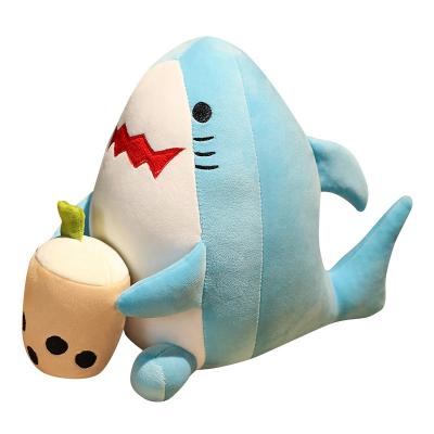 China New Arrival Plush Shark Panda Cat Boba Mike Tea Plush Pillow Plushie Dolls Bedtime Toys Skin-friendly for sale