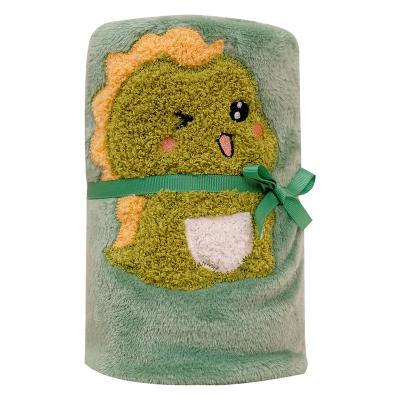 China Home Decoration Low MOQ Flannel Animal Baby Blanket Sleep Fleece Blanket Plush Infant Toy for sale