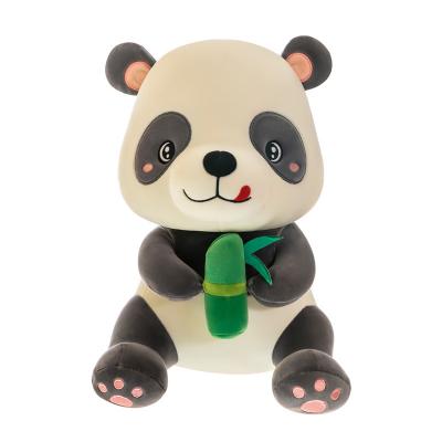 China Wholesale Plush Skin-friendly Panda Panda With Bamboo Stuffed Baby Kid Toy From China for sale