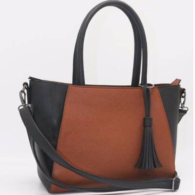 China Lady Duotone saffinano PU lady handbag with long cross - body strap for sale